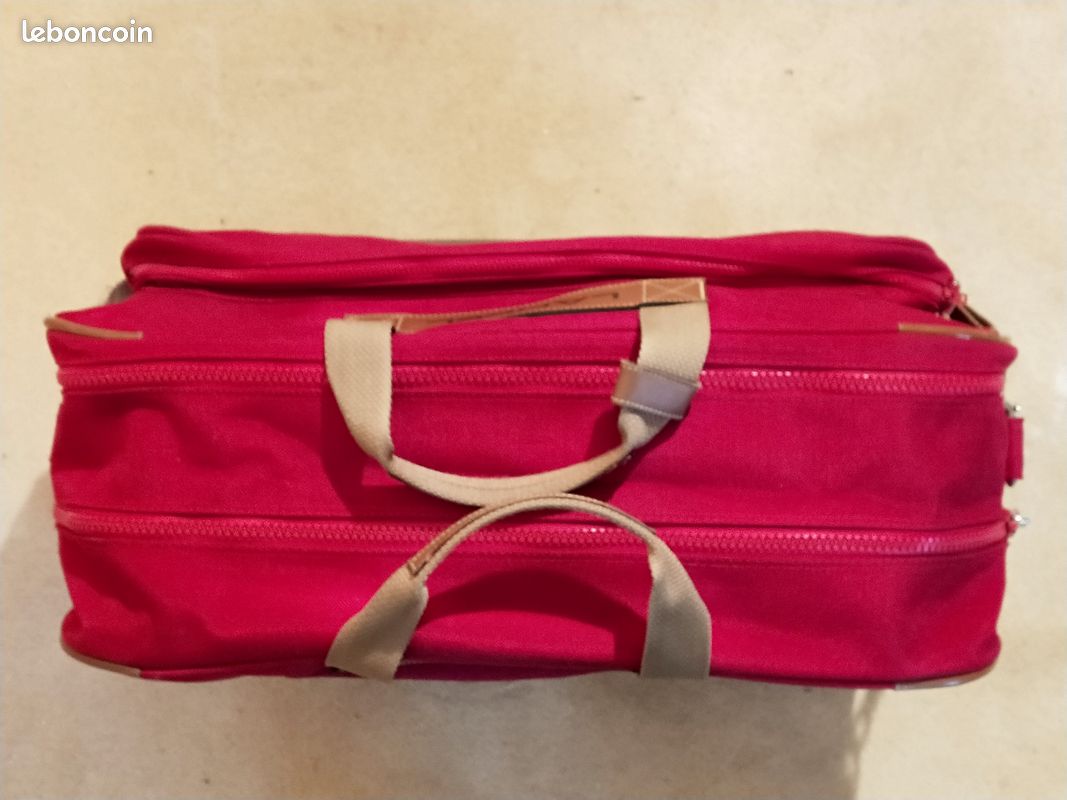 Ancien Sac De Voile Rouge - 84x42cm - Marin - Bon état