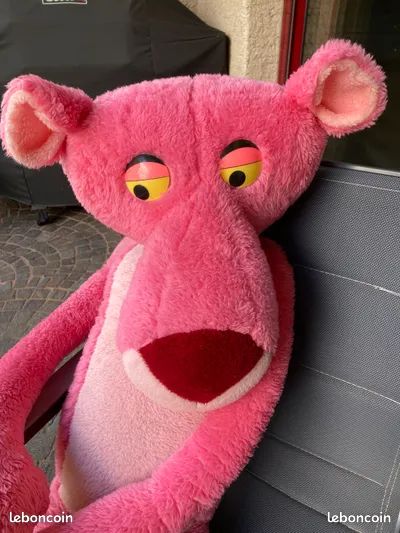 Grande Panthère rose peluche vintage années 80 (image 1)