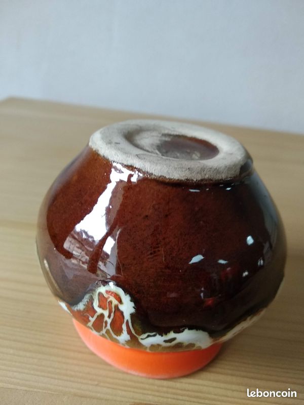Petit Vase Céramique émaillée VALLAURIS * fat lava écume Vintage 70 (image 4)