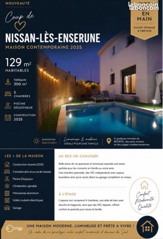 Maison 6 pièces 129 m² · à Nissan-lez-Enserune · 129 m² · 320 000 €