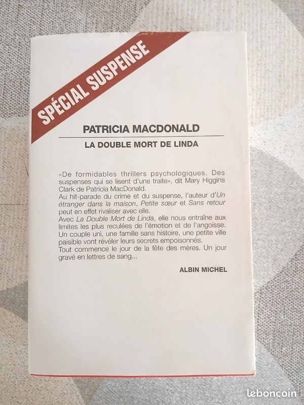 Livre " la double mort de Linda " Patricia MacDonald Albin Michel (image 1)
