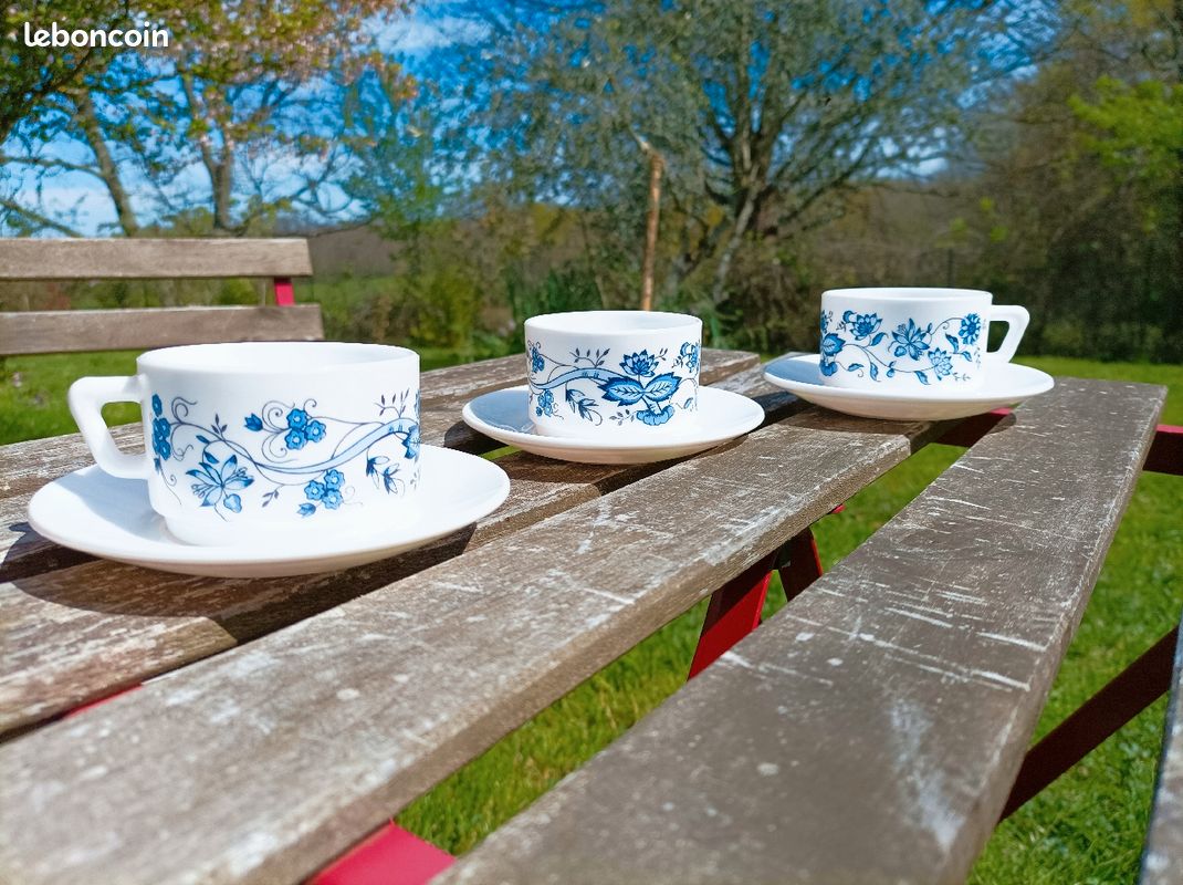 Lot de 5 tasses arcopal vintage - Arts de la table