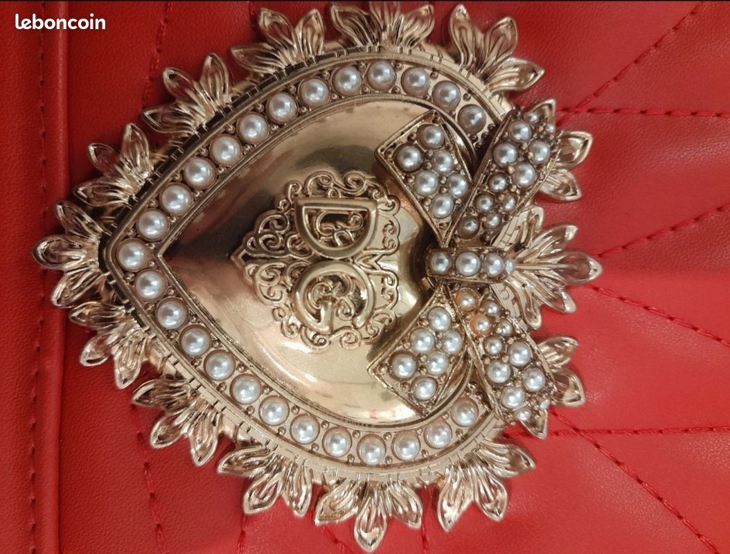 Sac Porté épaule DOLCE & GABBANA En Cuir Bordeaux - Magnifique Occasion