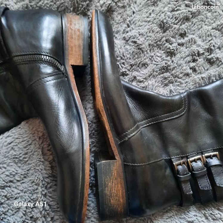 Bottes cavalières cuir souple couleur marron taille 371/2 impecable (image 12)