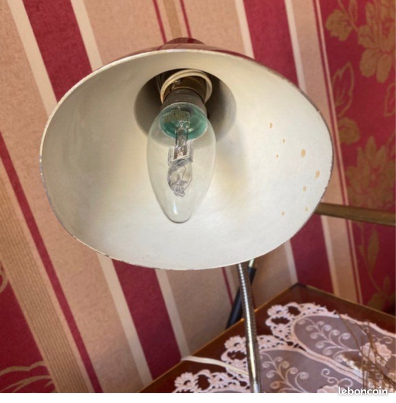 Lampe de bureau vintage fonte émaillée (image 4)