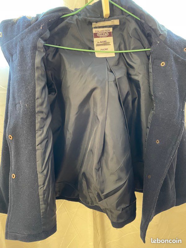 Manteau bleu marine à capuche 10 ans (image 3)