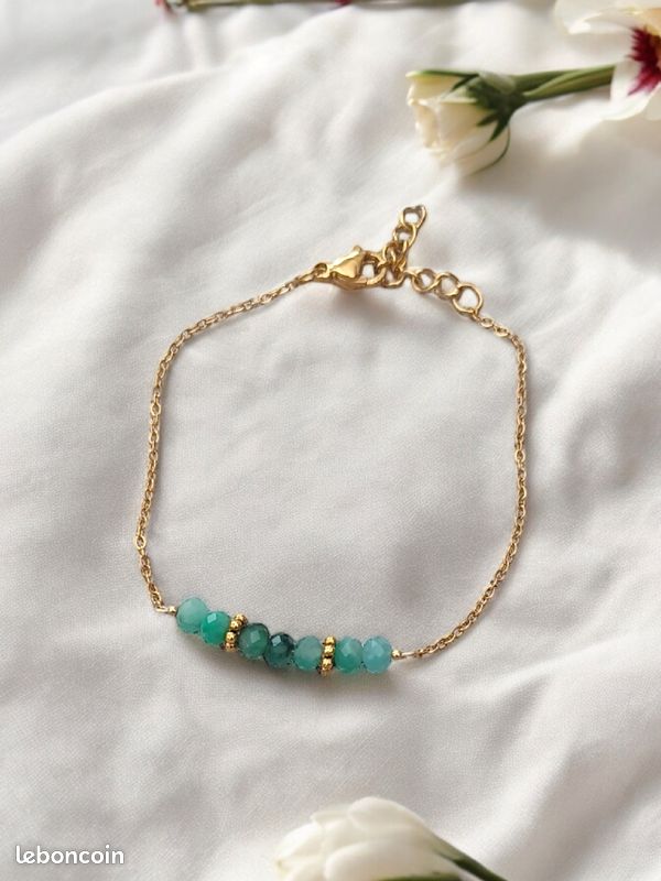 Bracelet pierre de naissance • Mai - Émeraude (image 3)