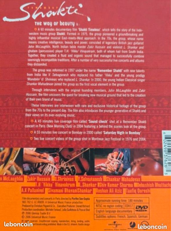 DVD John Mc Laughlin Shakti (image 2)