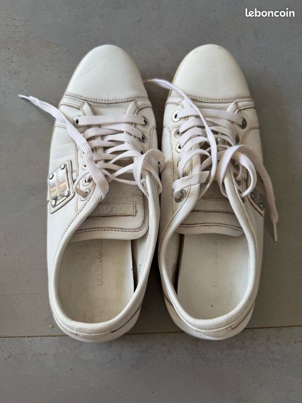 Tennis cuir blanc Dolce & Gabbana taille 8 homme (image 4)