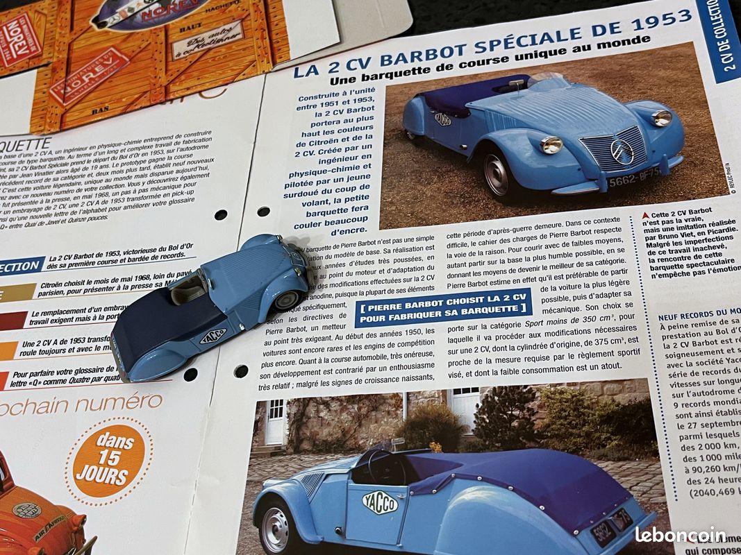 VOITURE MINIATURE CITROEN 2cv 2 cv La Pallas Auto Plus Hachette 1/43