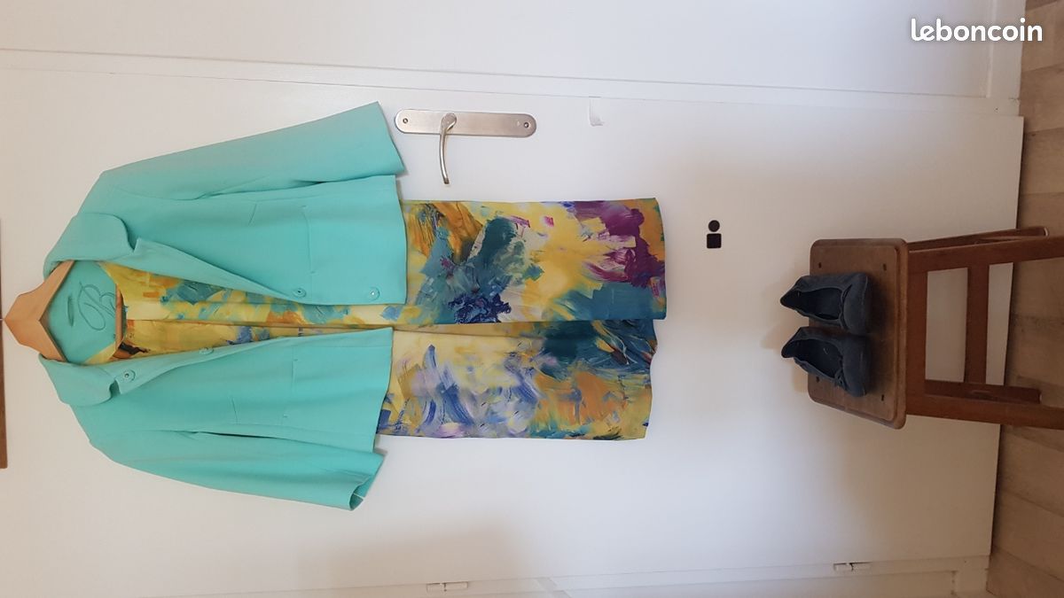 Veste blazer bleu turquoise - collection Breal (image 2)
