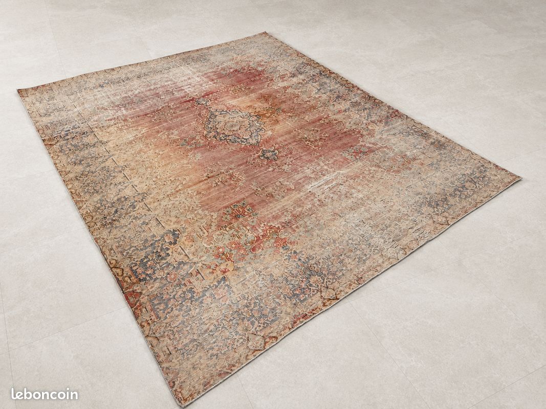 Grand tapis ancien style persan 495 x 292 cm – très patiné (image 2)