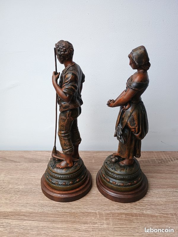 Sculptures en régule l'angélus d'après Adrien Gaudez (image 7)