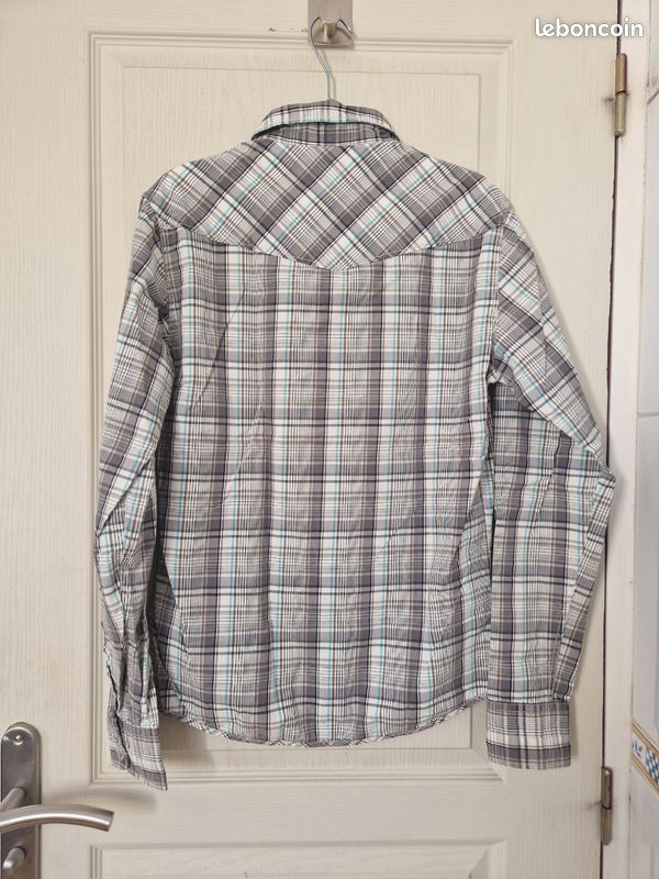 Chemise Chambray Grise Bonobos Homme Taille L – Manches Longues, Coupe Slim
