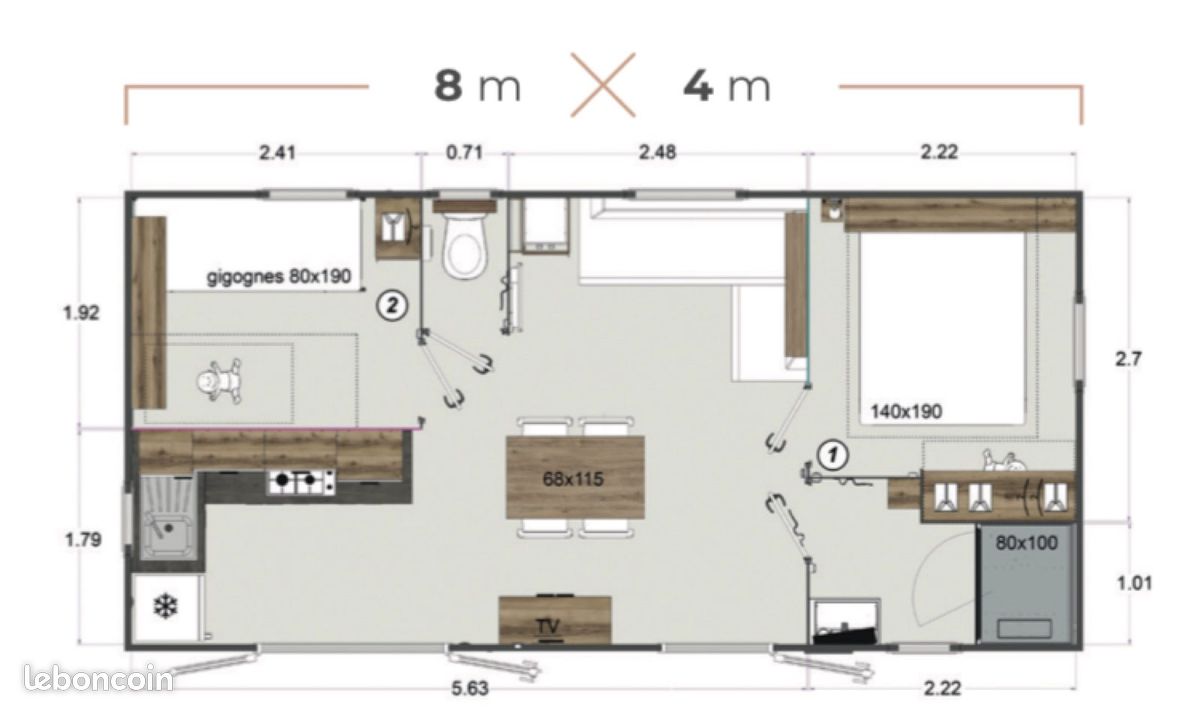 Loue mobilhome neuf climatisé 4/5 personnes (image 3)