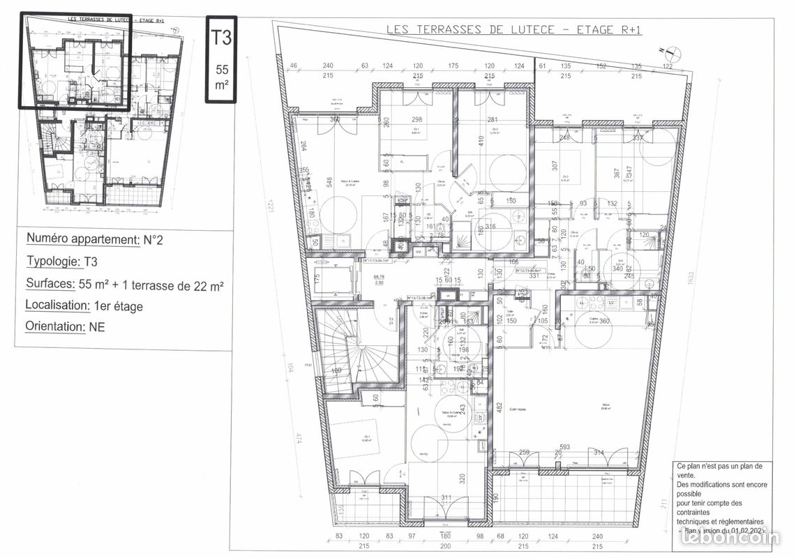 Appartement 3 pièces 54 m² · à Évreux · 54 m² · 165 000 €