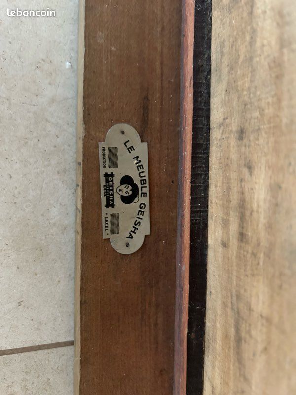 Table de jeux pliante ancienne Le Meuble Geisha – années 1930-1950 – bois massif (image 5)