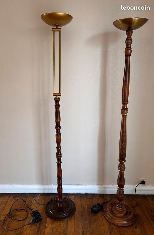 2 Lampadaires en bois salon (image 4)