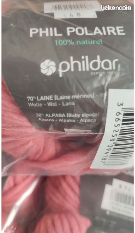 Lot De 10 Pelotes De Laine Phildar Partner 6 Pink - Rose - Neuves