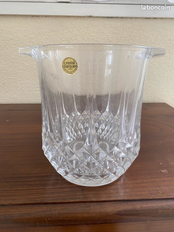 Seau à Glaçons Vintage En Cristal Cannelé – Élégant – Très Bon état