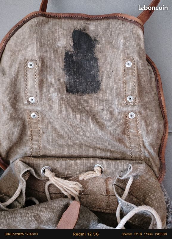 Grand Sac à Dos Vintage Lafuma Scout Ou Militaire - Toile Marron - Made In France 60's