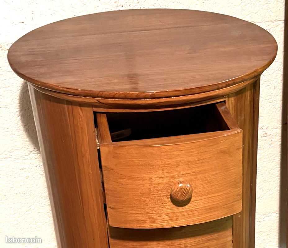 Meuble rond - Fabrication artisanale - bois massif - (image 2)