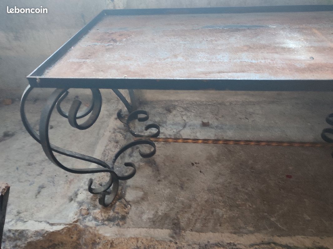 Table basse en fer forgé pour mosaique (image 2)