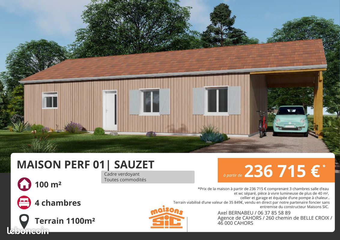 Maison 5 pièces 102 m² · à Sauzet · 102 m² · 236 715 €