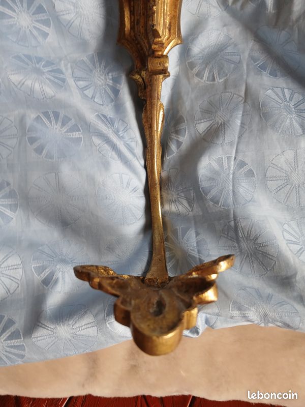 Patère ancienne en bronze doré XIXe (image 2)