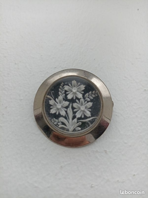 Broche Vintage En Lucite Style Art Déco - Ancienne - Bon état D'usage