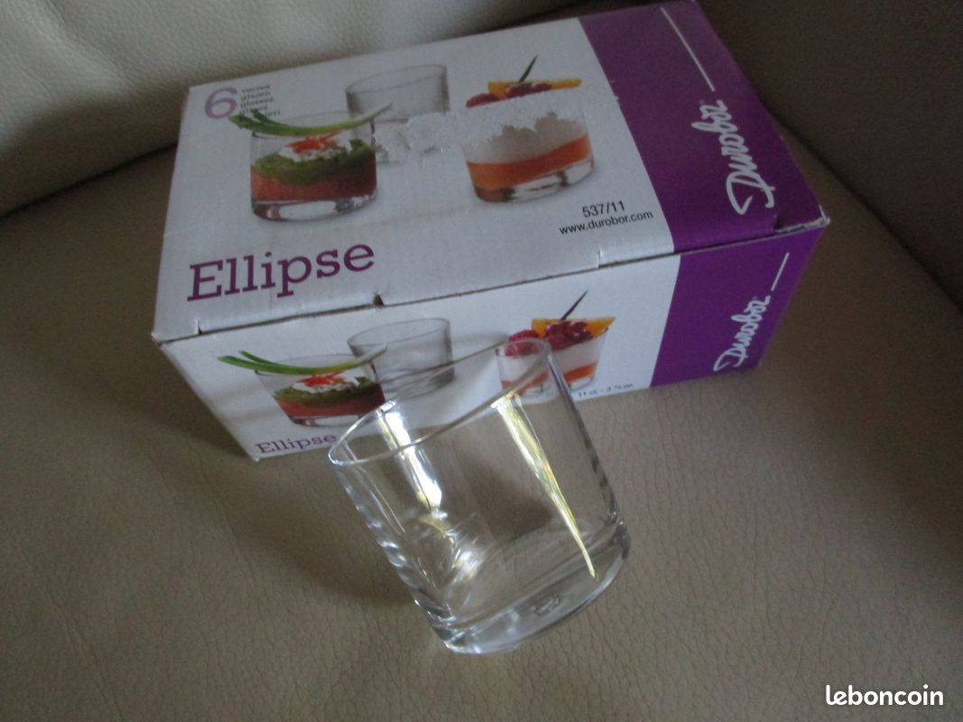 Coffret 6 verrines ovales en verre NEUF (image 1)