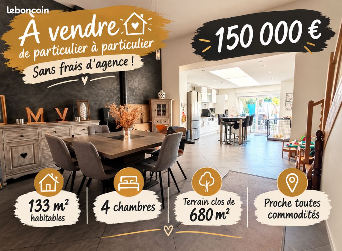 Maison 6 pièces 133 m² · à Fresnes-sur-Escaut · 133 m² · 150 000 €