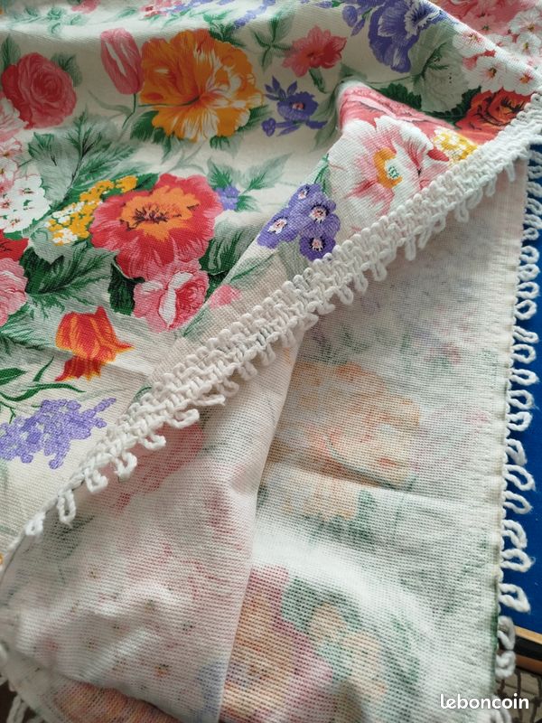 Tissu fleuri frange vintage (image 4)
