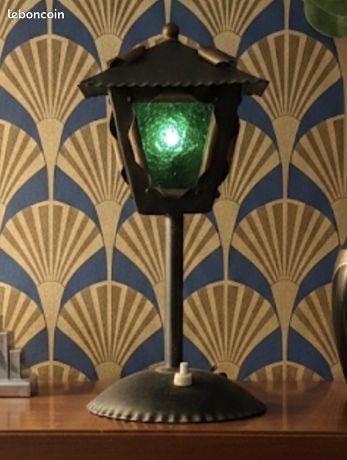 ANCIENNE SUSPENSION LAMPE art déco verre skyscraper loft vintage