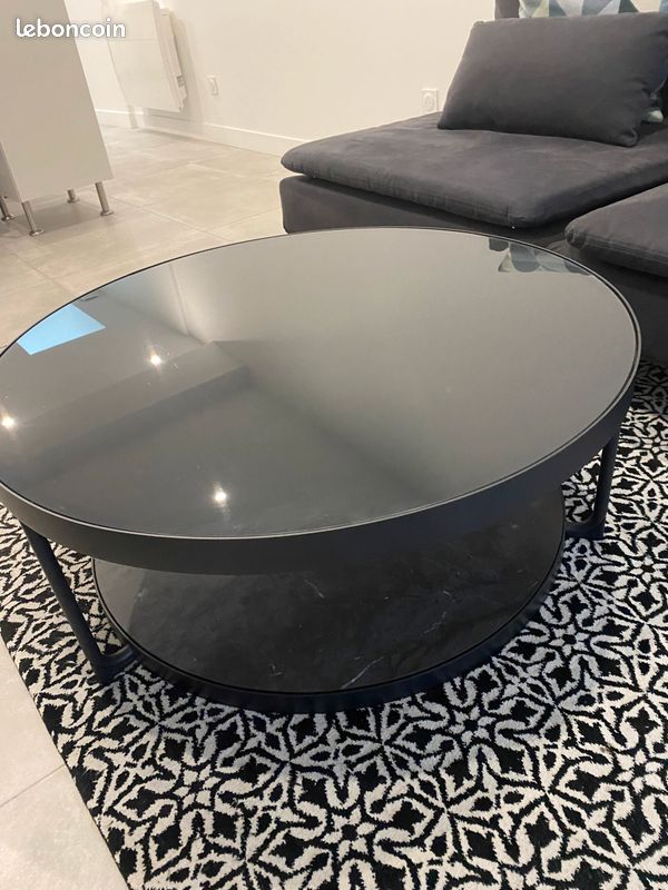 Table basse FROTORP verre + effet marbre (image 2)