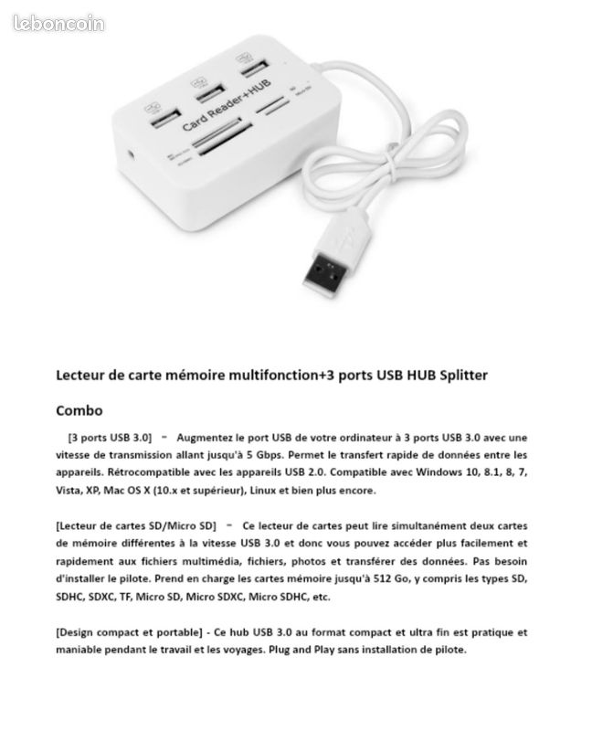 Lecteur de carte mémoire multifonction (image 2)