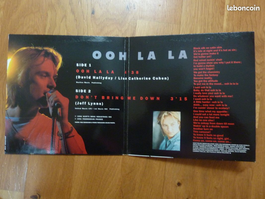 45 tours vinyl David Hallyday "Ooh la la" (1990) (image 1)
