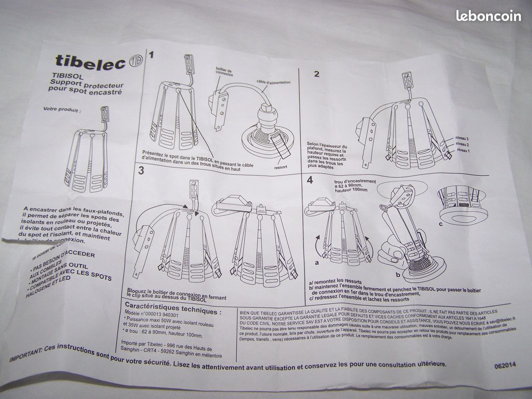 Lot de 11 écarteurs d'isolant en rouleau pour spots incastrables avec notice (image 10)