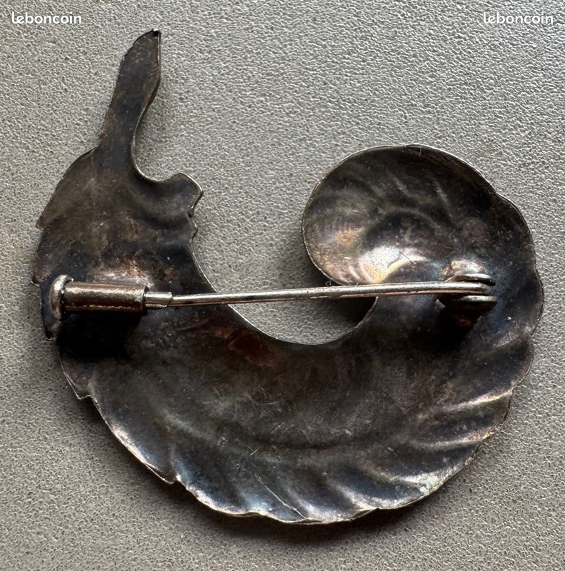 Broche Plume à Encre Louis Féraud - Zircon Doré - Plaqué Or - Occasion