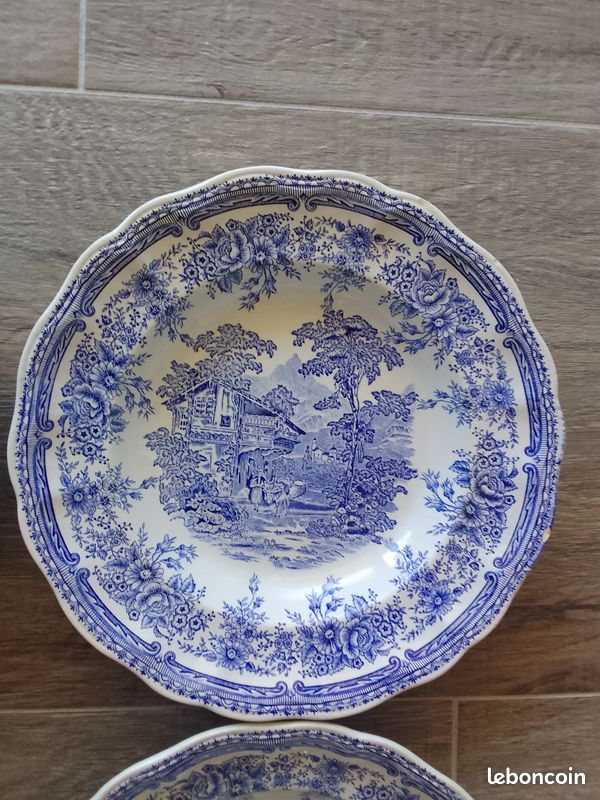 4 assiettes creuse grand feu luneville modele the cottage (image 4)