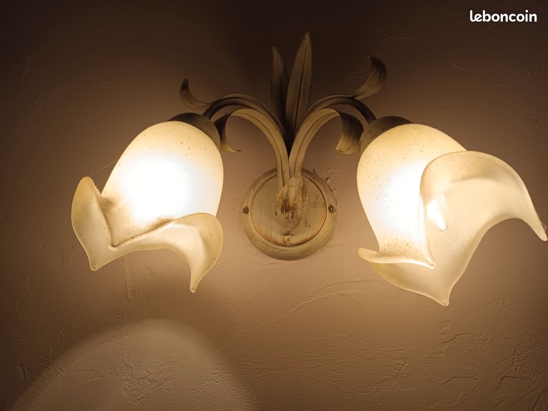 Applique murale rétro en verre avec bouton de fleur de tulipe S98 | Kinkiety | SIMIG LIGHTING