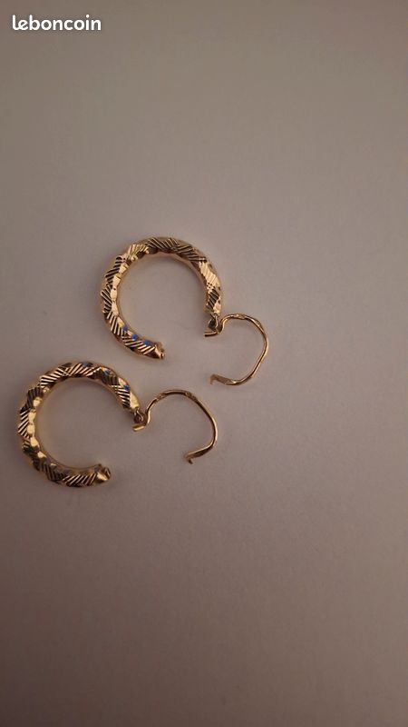 Boucles D'oreilles Pendantes - Plaqué Or 18 Carats (750/1000) - Tige - Marque Bijouxia - Neuf Avec étiquettes