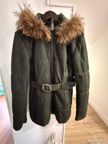 Manteau Femme Kaki Sans Col - Veste Rembourrée PU - Fermeture Éclair - Zensa Fashion - Neuf Étiqueté