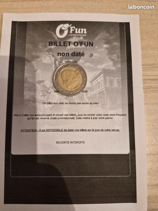 Une entrée O'fun park (image 1)