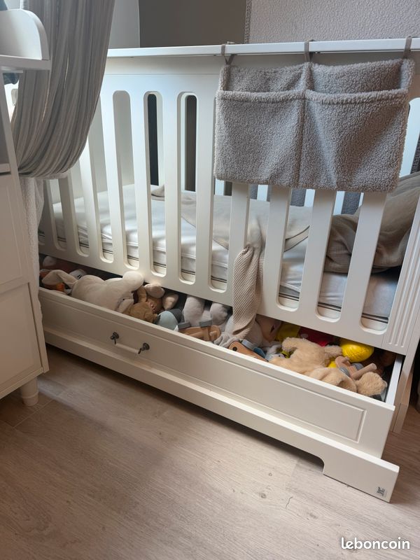 Lit bébé bois blanc (image 2)