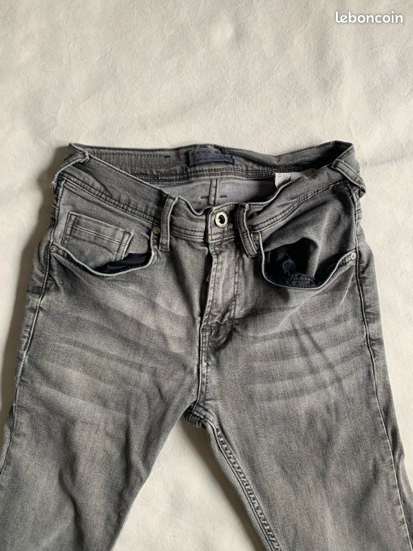Jean slim Zara Men | Gris | Homme taille 38 (image 3)