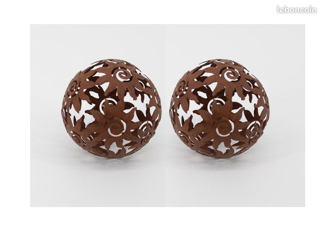 Bornhöft Ensemble De 2 Boules De Jardin En Forme De Cœur - 30 Cm + 40 Cm, Métal Rouillé