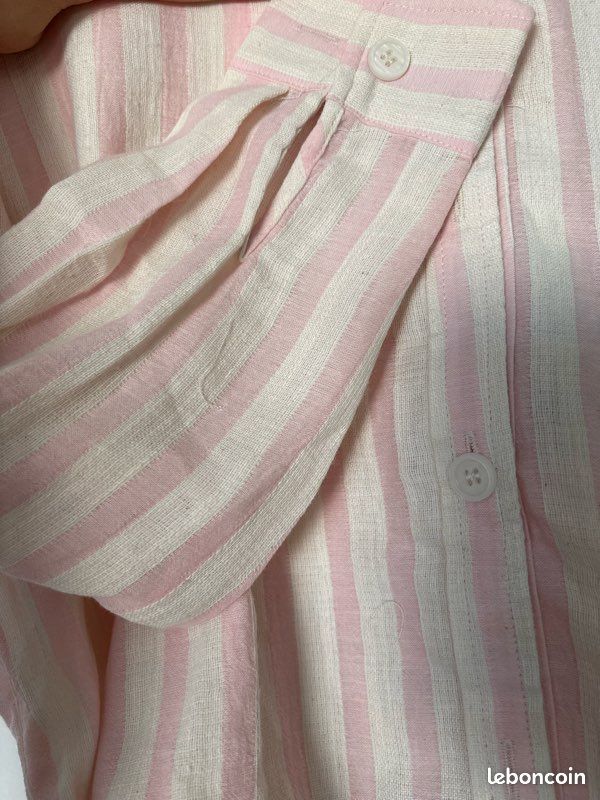 Ensemble chemise short écru et rose dragée S/M (image 4)