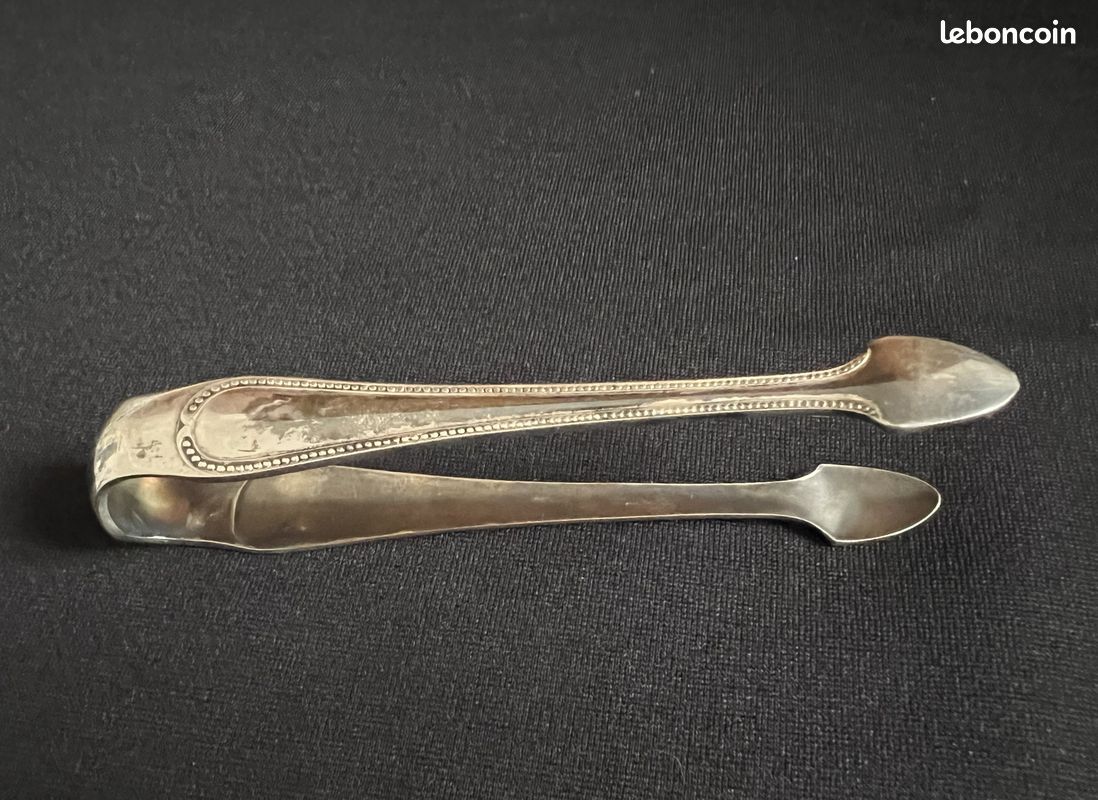 Petite Pince à Glaçons Ancienne - Métal Doré Et Argenté - Élégante Et Vintage