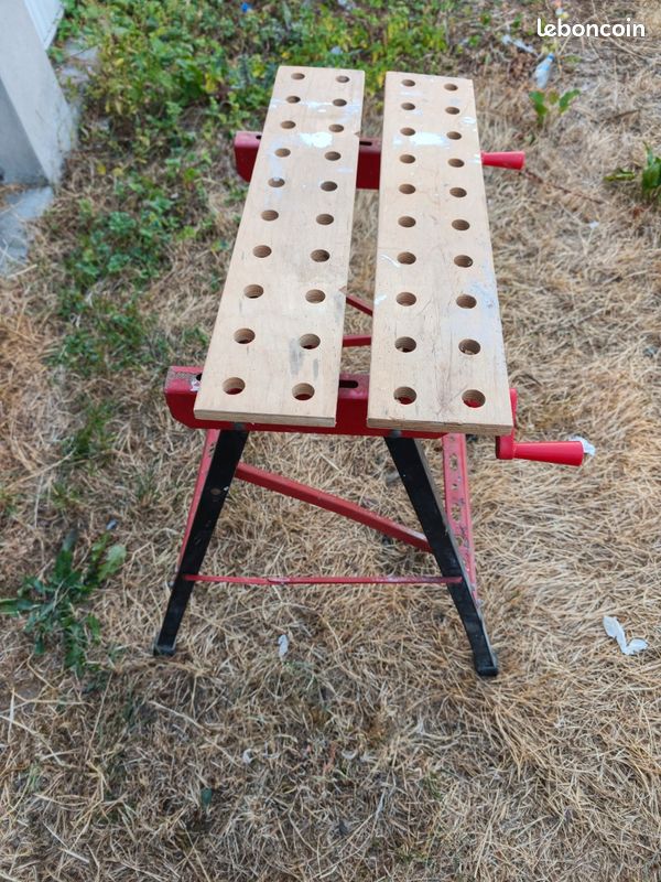 Établi pliable / établi de bricolage avec plateau en bois – (image 2)